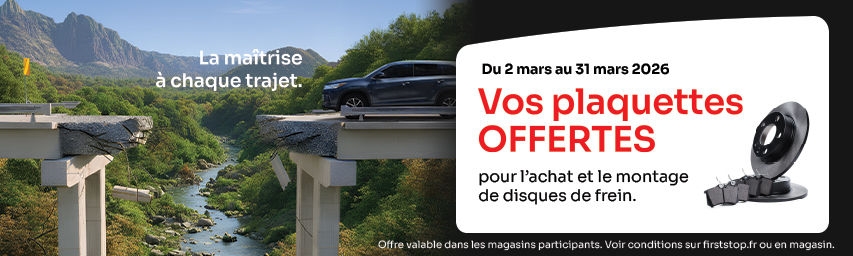 Vos plaquettes de frein offertes pour l'achat et le montage de disques de frein !